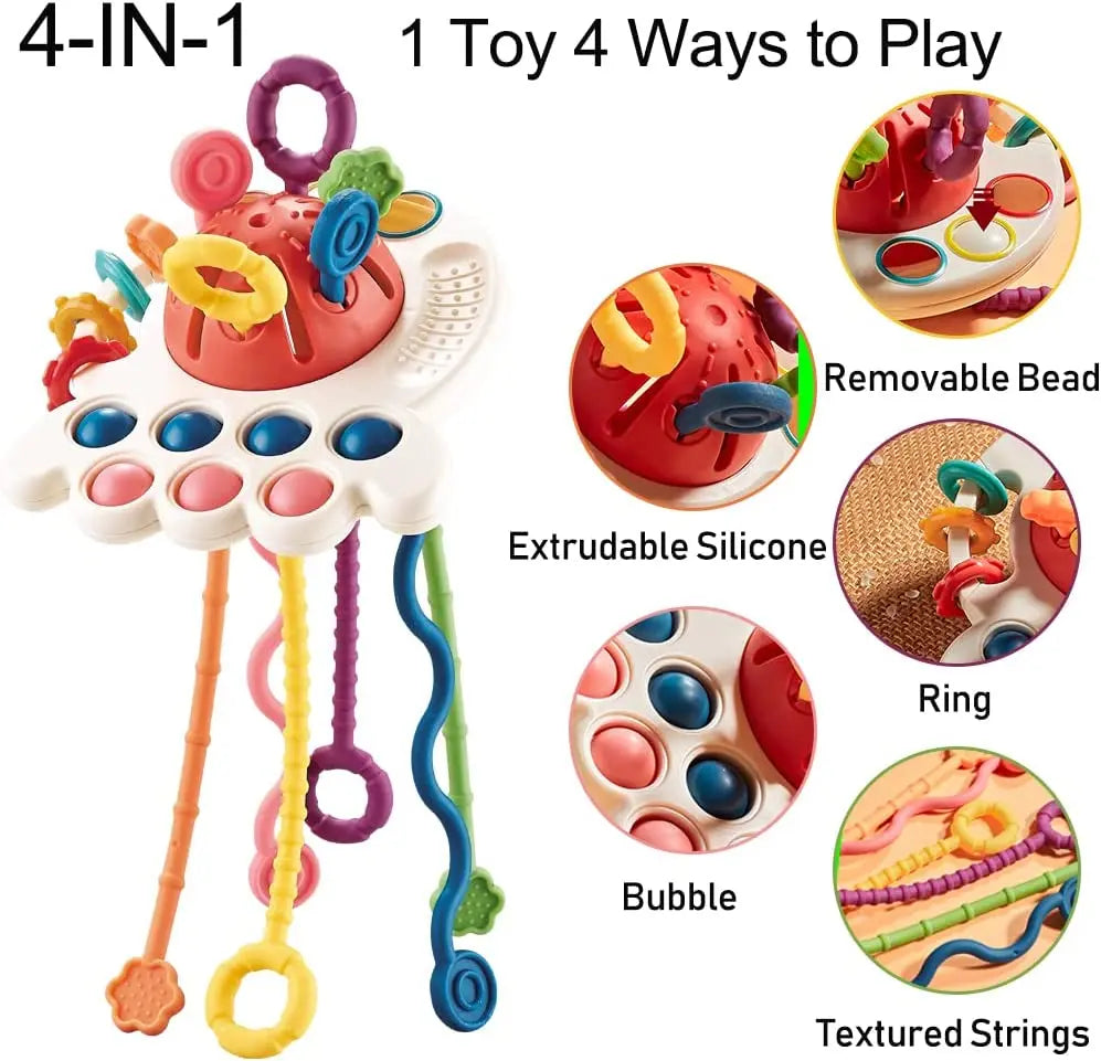 Baby Rattle Teether Educational Sensory Toy