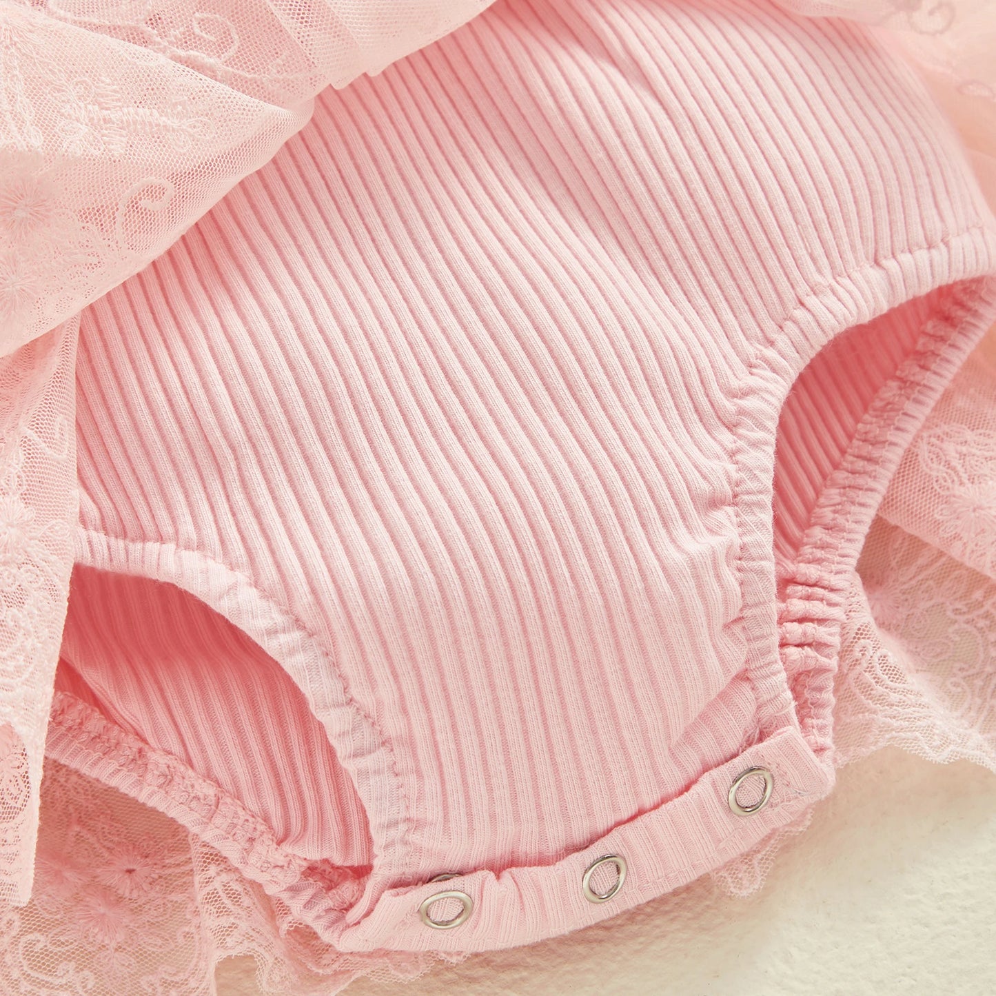 3D Flower Baby Girls Romper Lace Ruffle Bodysuit Dress