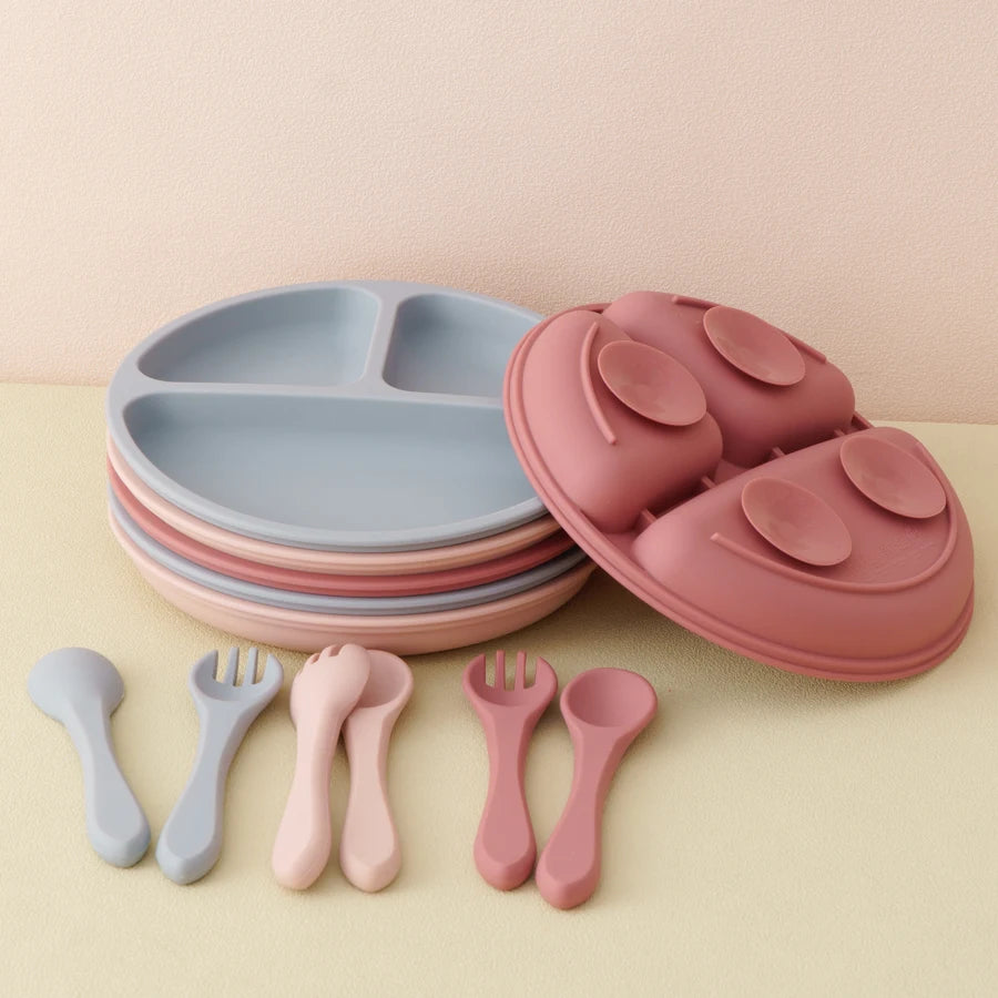 3PCS Silicone Baby Tableware Set