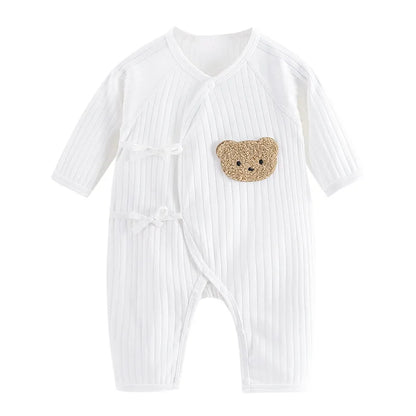 Boys Girls 100% Cotton Newborn Long Sleeve Jumpsuit