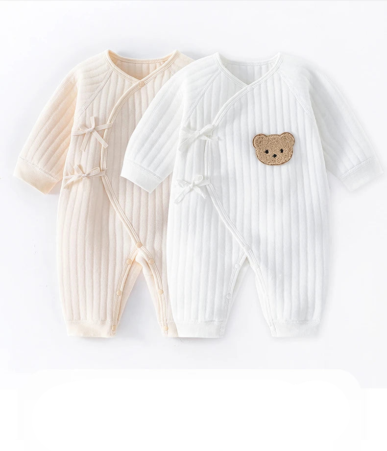 Boys Girls 100% Cotton Newborn Long Sleeve Jumpsuit