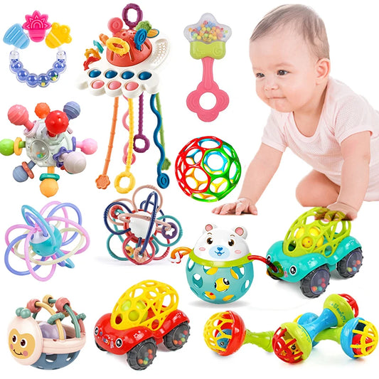 Baby Rattle Teether Educational Sensory Toy