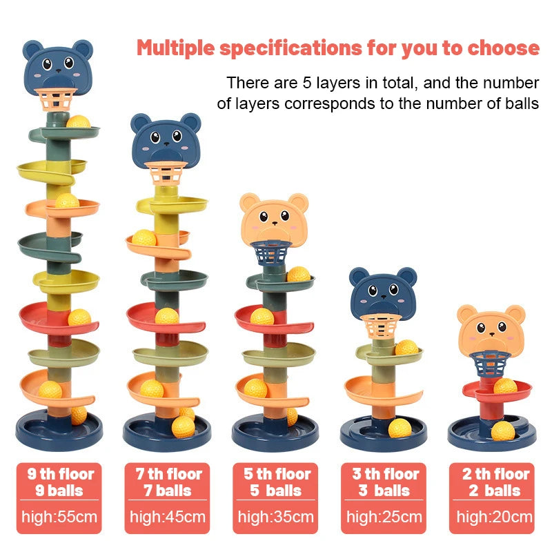 Montessori Baby Rolling Ball Tower Toy