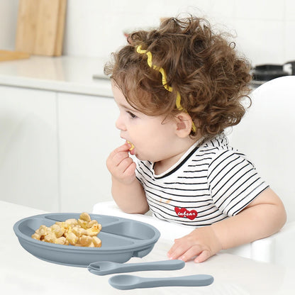 3PCS Silicone Baby Tableware Set