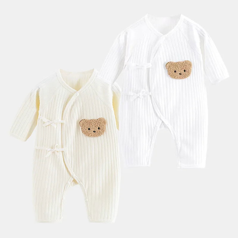 Boys Girls 100% Cotton Newborn Long Sleeve Jumpsuit