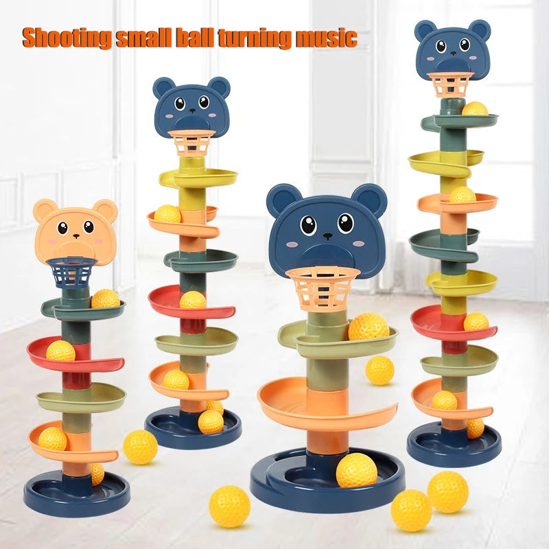 Montessori Baby Rolling Ball Tower Toy