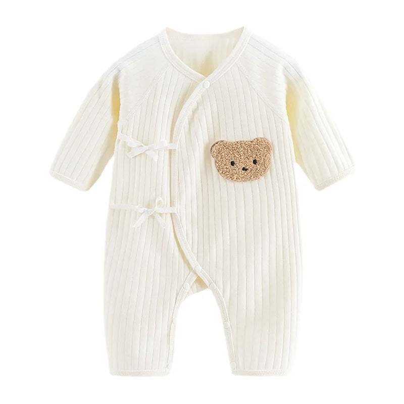 Boys Girls 100% Cotton Newborn Long Sleeve Jumpsuit