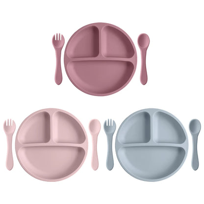 3PCS Silicone Baby Tableware Set